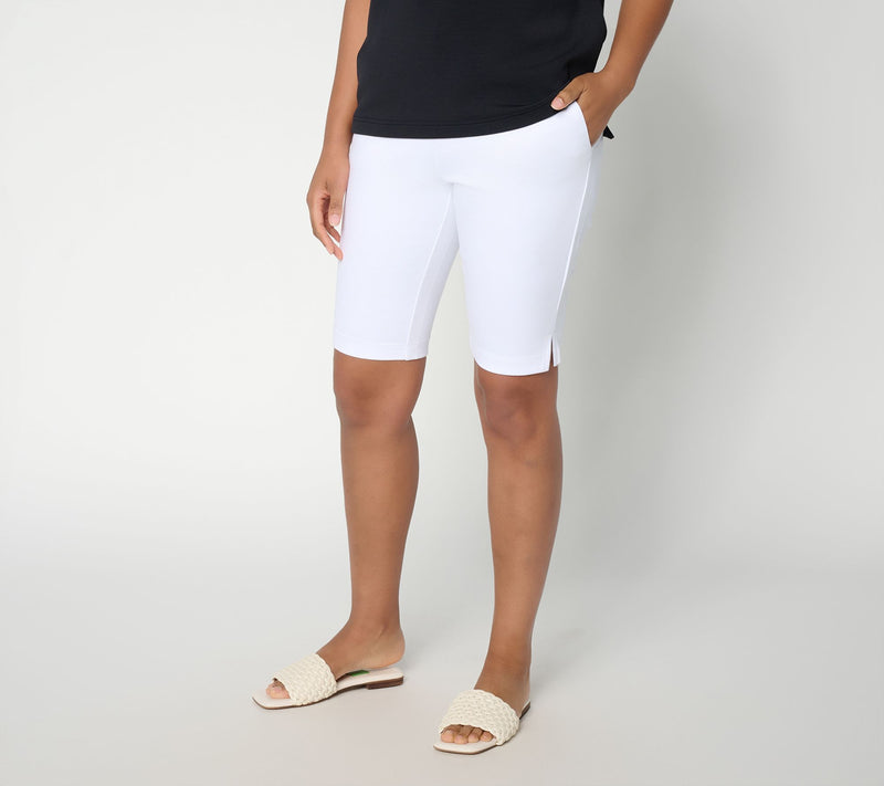 Belle by Kim Gravel Petite Ponte Hollywood Waist Bermuda Short — View 13