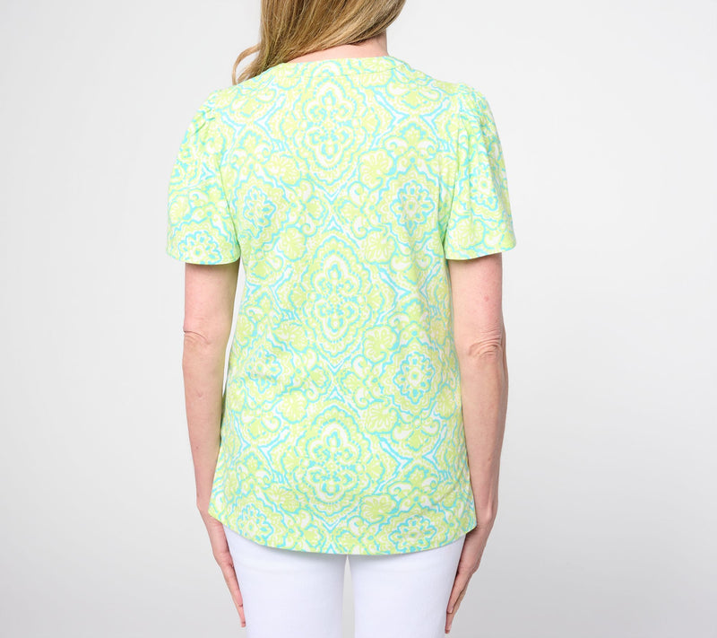 Belle Boho by Kim Gravel Mykonos Mosaic Flutter Sleeve Top — View 4