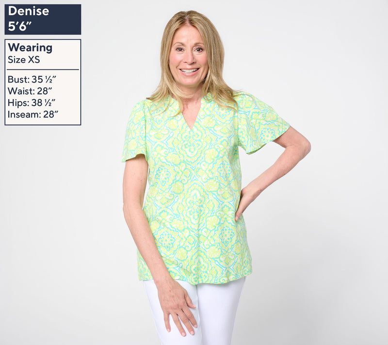 Belle Boho by Kim Gravel Mykonos Mosaic Flutter Sleeve Top — View 3
