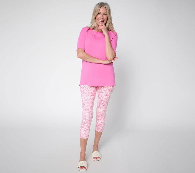 Belle Body by Kim Gravel Regular Athletic Jersey Capri Legging — View 13