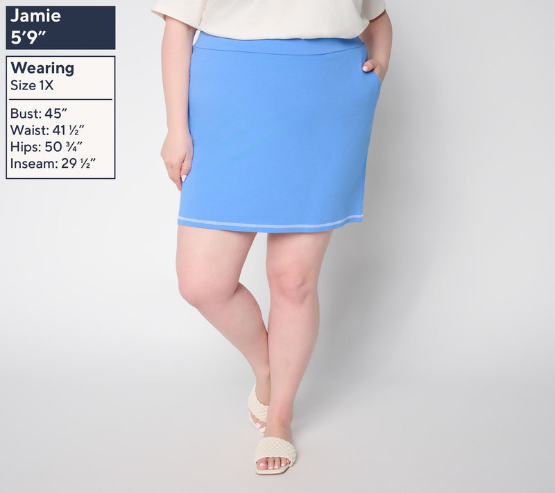 Belle Body by Kim Gravel Regular French Terry Topstich Skort — View 2