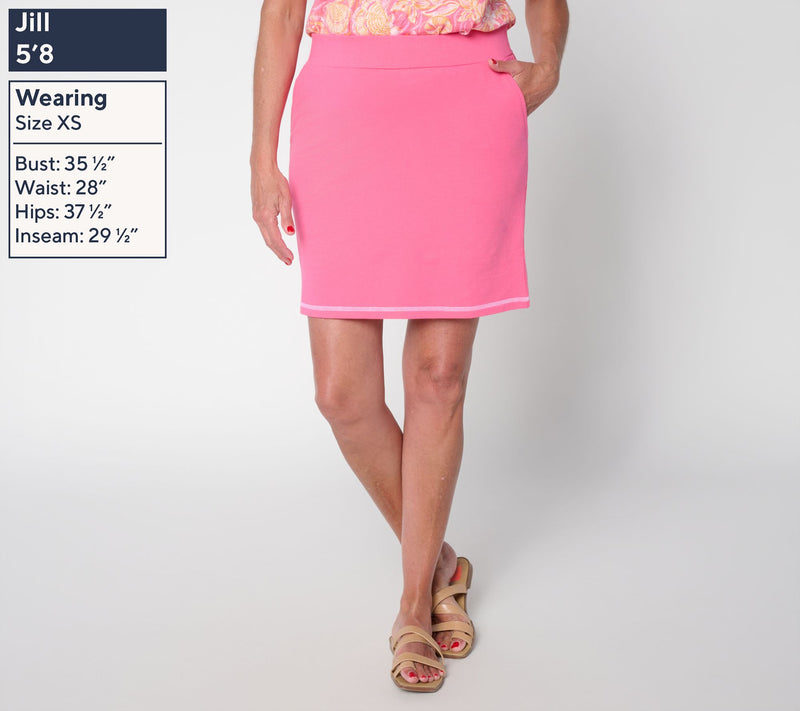 Belle Body by Kim Gravel Petite French Terry Topstich Skort — View 3