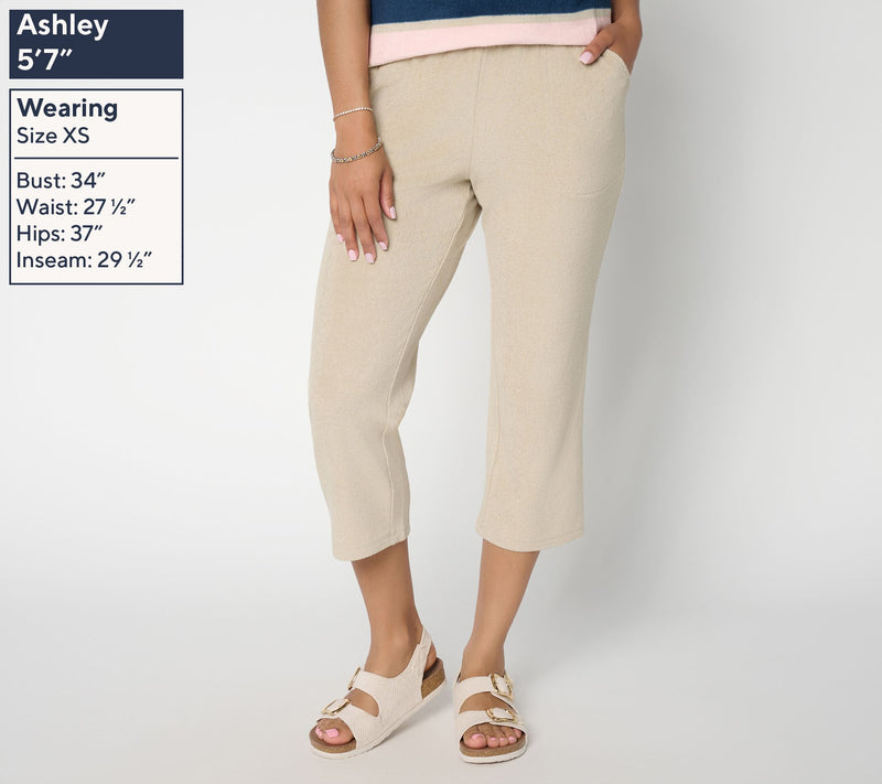 Belle Beach by Kim Gravel Regular Poolside Terry Cropped Pant — View 9