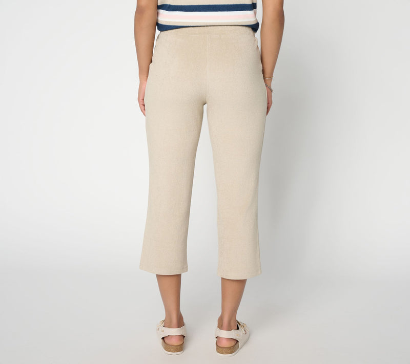 Belle Beach by Kim Gravel Regular Poolside Terry Cropped Pant — View 10
