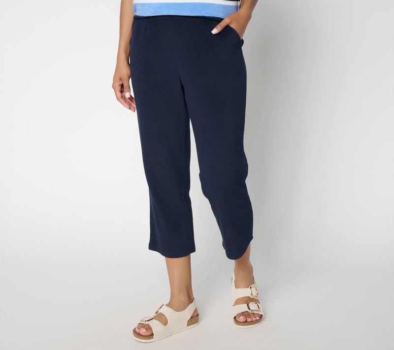 Belle Beach by Kim Gravel Regular Poolside Terry Cropped Pant — View 4