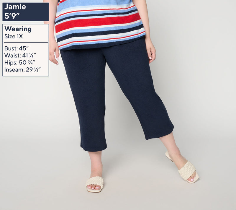Belle Beach by Kim Gravel Petite Poolside Terry Cabana Cropped Pant — View 8