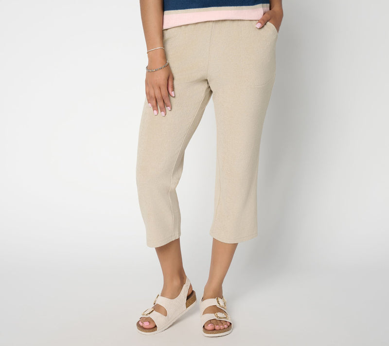 Belle Beach by Kim Gravel Petite Poolside Terry Cabana Cropped Pant — View 2