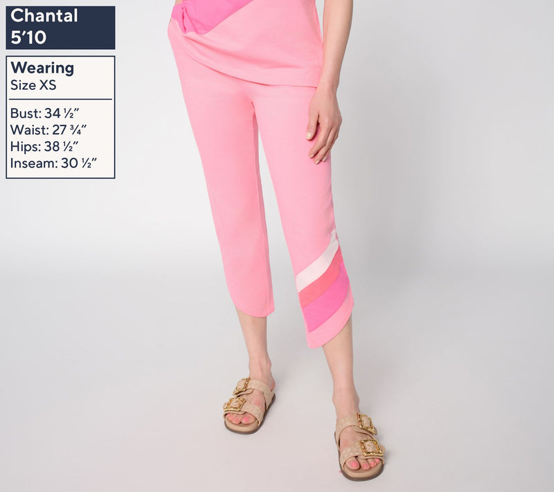 Belle Beach by Kim Gravel Regular French Terry Dolphin Hem Crop Pant — View 5
