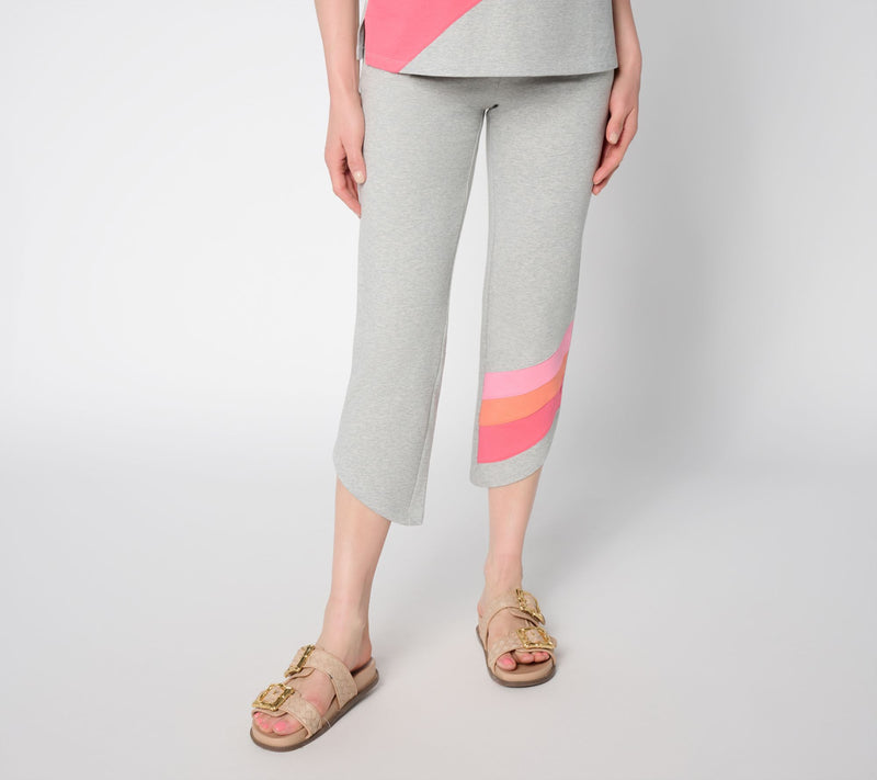 Belle Beach by Kim Gravel Regular French Terry Dolphin Hem Crop Pant — View 14