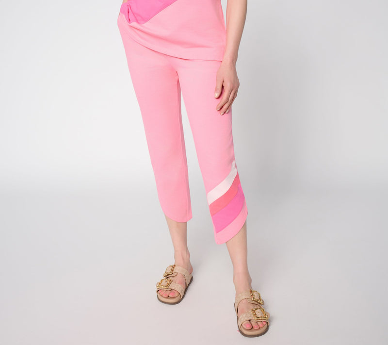 Belle Beach by Kim Gravel Regular French Terry Dolphin Hem Crop Pant — View 16