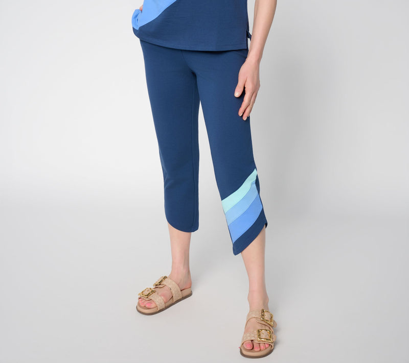 Belle Beach by Kim Gravel Petite French Terry Dolphin Hem Crop Pant — View 13