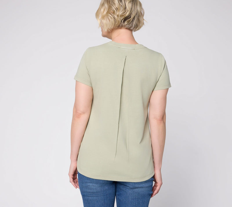 Martha Stewart Signature Essentials 100% Cotton High-Low Tee — View 6