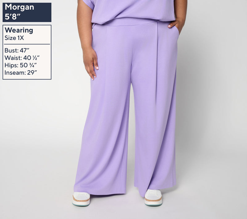 Martha Stewart Signature Petite Essentials Wide Leg Pants — View 2
