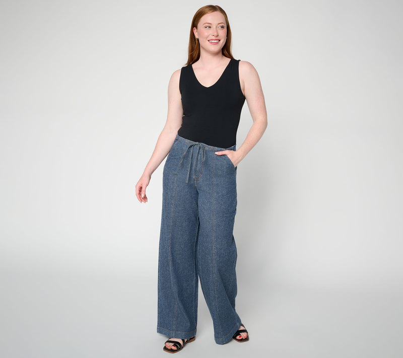 Peace Love World Regular Wide Leg Front Seam Full Leg Denim — View 11