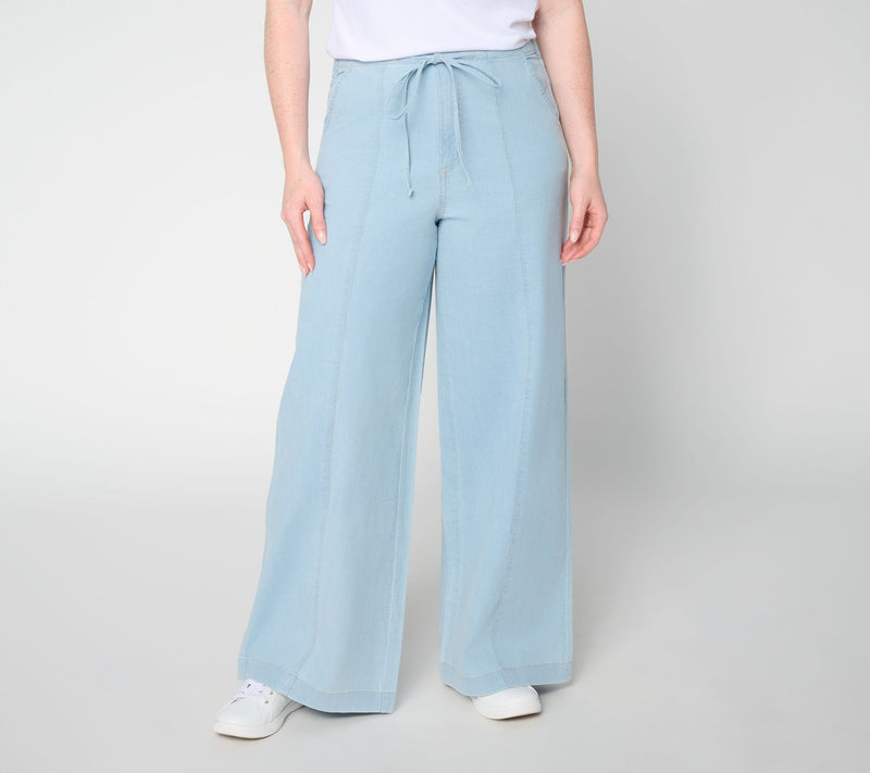 Peace Love World Regular Wide Leg Front Seam Full Leg Denim — View 5