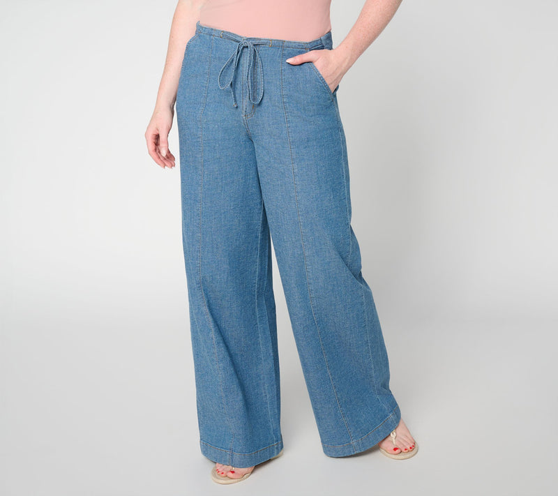 Peace Love World Regular Wide Leg Front Seam Full Leg Denim — View 7