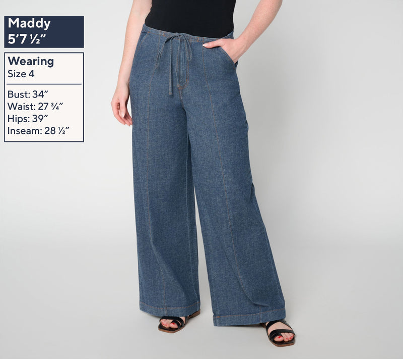 Peace Love World Regular Wide Leg Front Seam Full Leg Denim — View 9