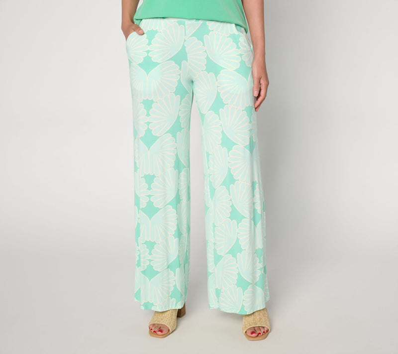 Susan Graver Regular Soleil Knit Printed Pant — View 13