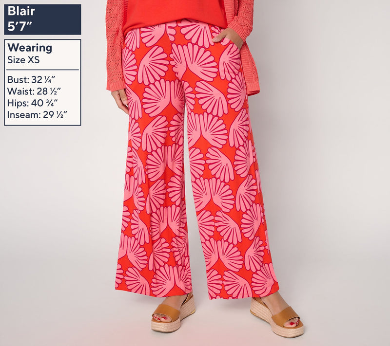 Susan Graver Regular Soleil Knit Printed Pant — View 3
