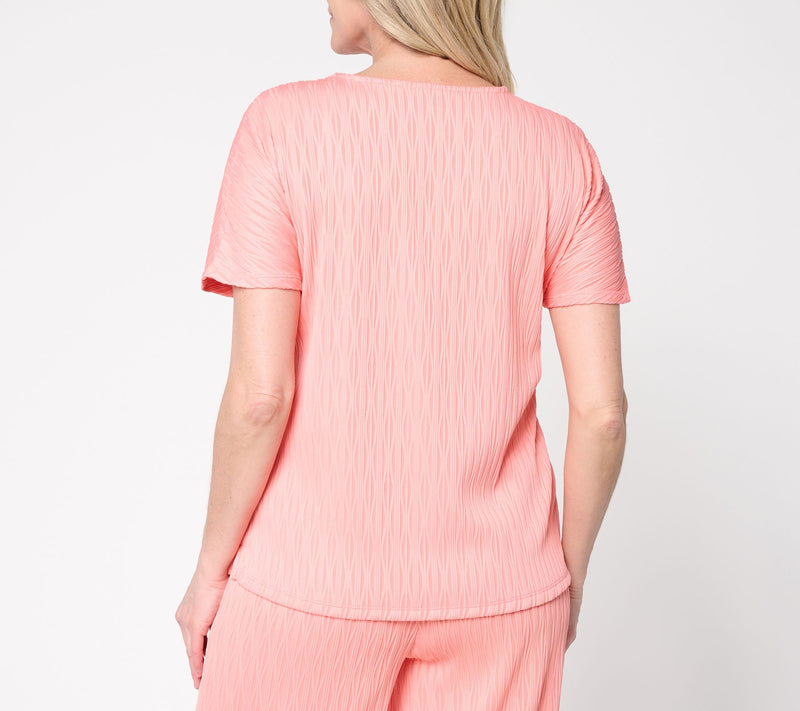 Susan Graver Textured Jacquard Top — View 4