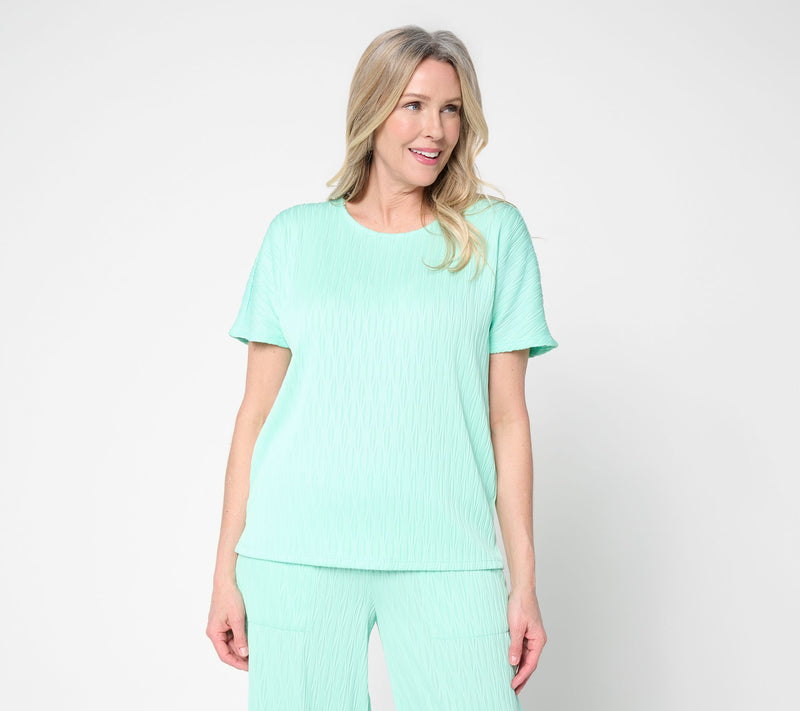 Susan Graver Textured Jacquard Top — View 11