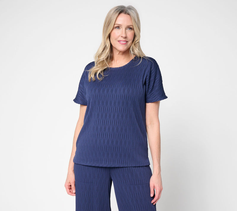 Susan Graver Textured Jacquard Top — View 12