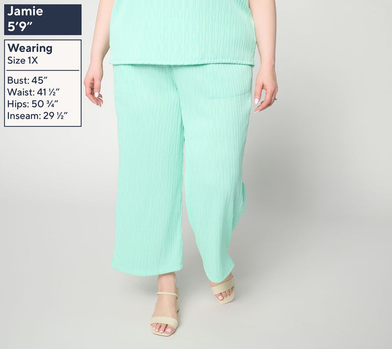 Susan Graver Petite Textured Jacquard Pull-On Pant — View 10