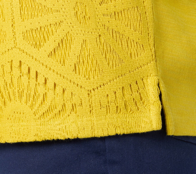Susan Graver Soleil Slub Lace Panel Top — View 5