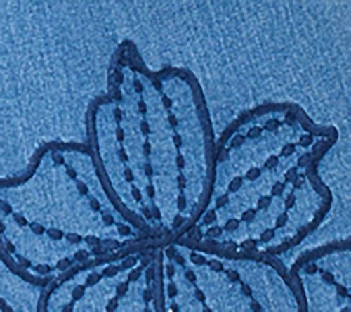 Susan Graver Petite Stretch Denim Floral Embroidery Hem Jean — View 6