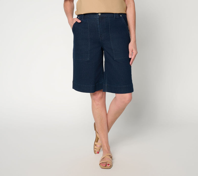 Me by Jennie Garth Regular Denim Bermuda Shorts — View 12