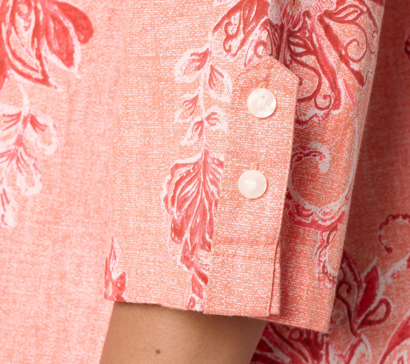 Joan Rivers Printed Chambray Popover with Hidden Placket — View 8