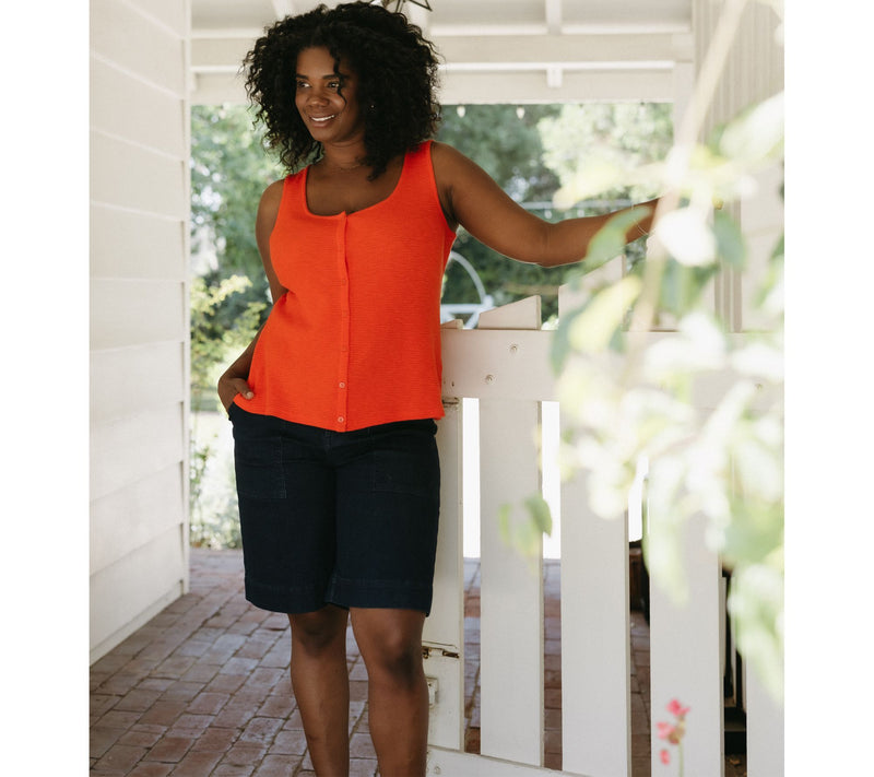 Me by Jennie Garth Petite Denim Bermuda Shorts- Indigo — View 11