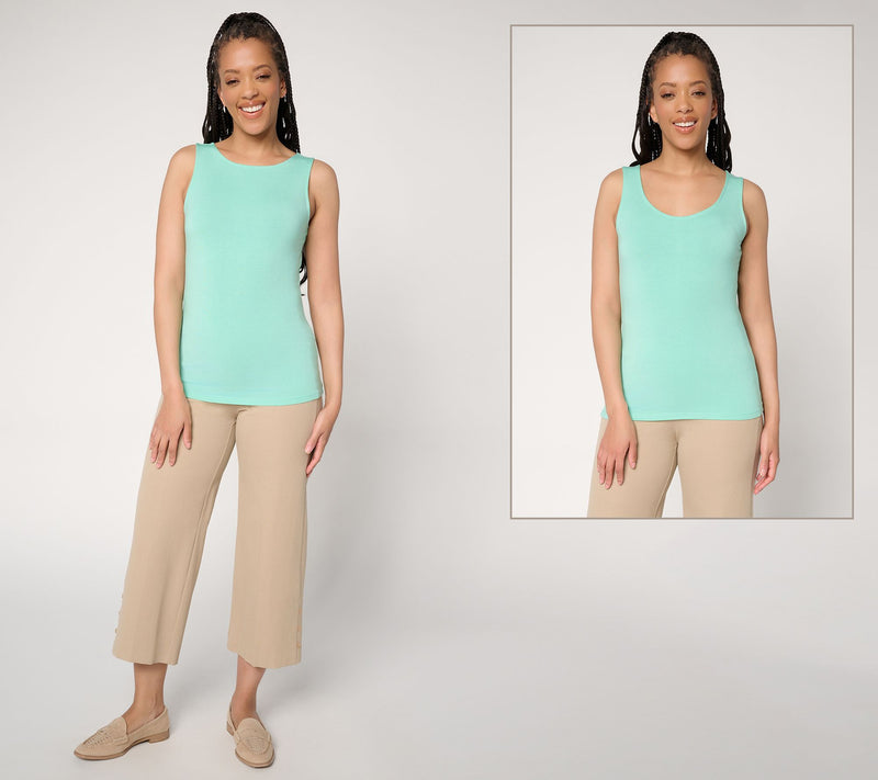 Joan Rivers Wardrobe Builders ButterSoft Dual Neckline Tank — View 5