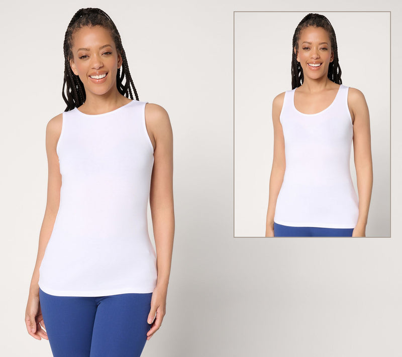 Joan Rivers Wardrobe Builders ButterSoft Dual Neckline Tank — View 12