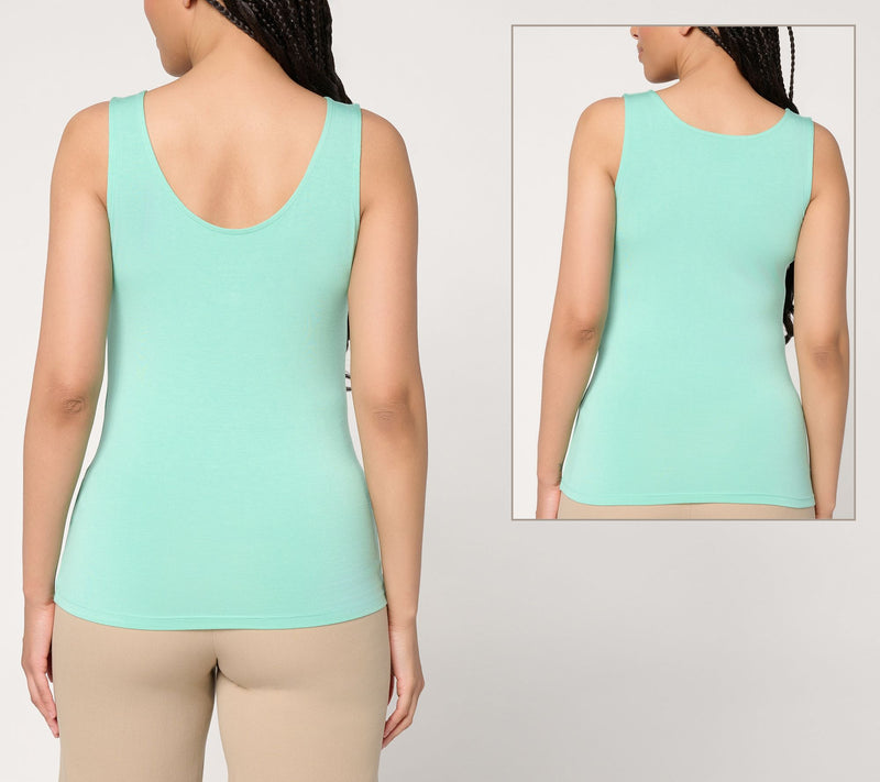 Joan Rivers Wardrobe Builders ButterSoft Dual Neckline Tank — View 4