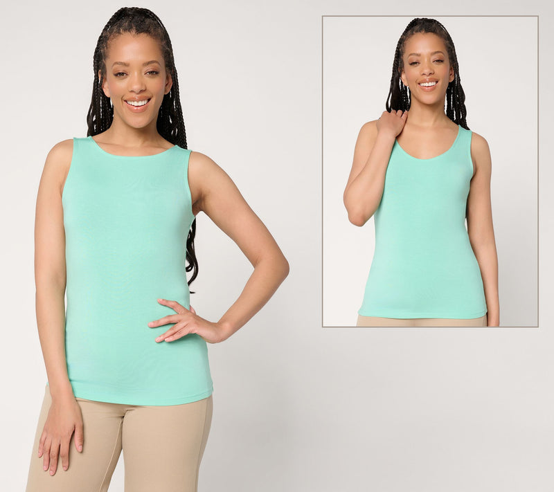 Joan Rivers Wardrobe Builders ButterSoft Dual Neckline Tank — View 13