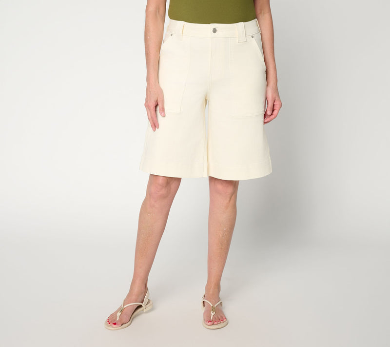 Me by Jennie Garth Petite Denim Bermuda Shorts- Natural — Main view