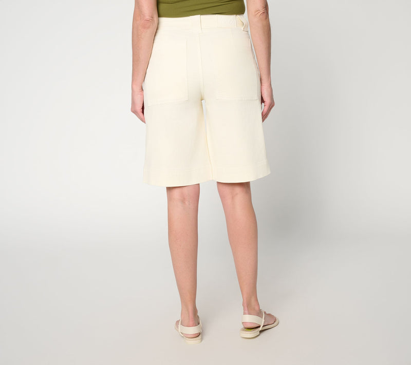 Me by Jennie Garth Petite Denim Bermuda Shorts- Natural — View 6