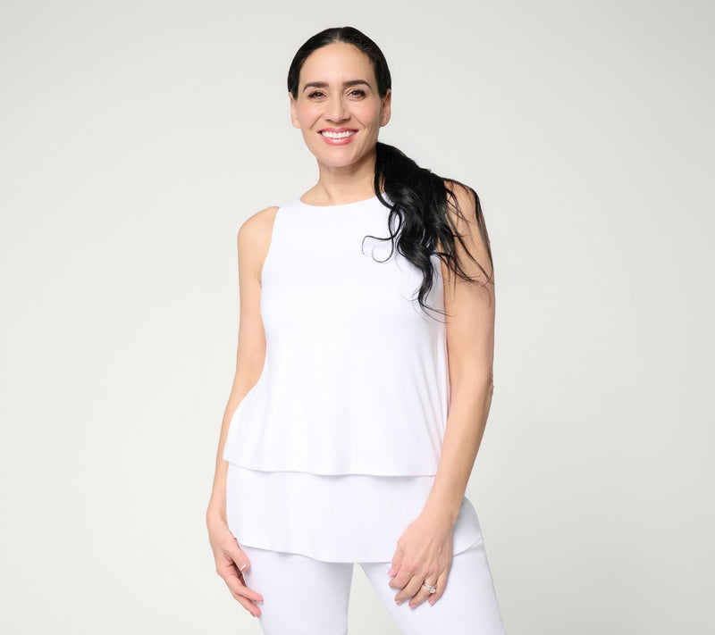 Joan Rivers Bateau Neck Double Layer Tank — View 11