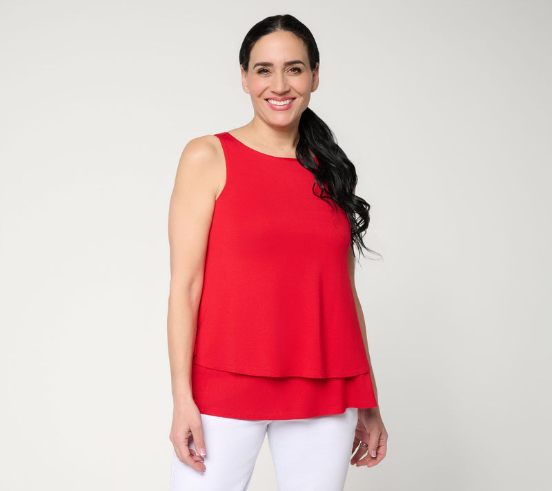 Joan Rivers Bateau Neck Double Layer Tank — Main view