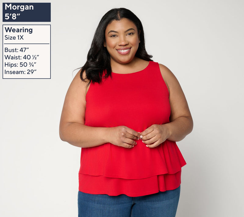 Joan Rivers Bateau Neck Double Layer Tank — View 2