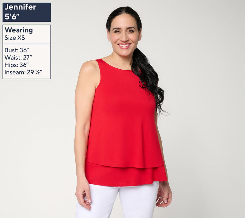 Joan Rivers Bateau Neck Double Layer Tank — View 3