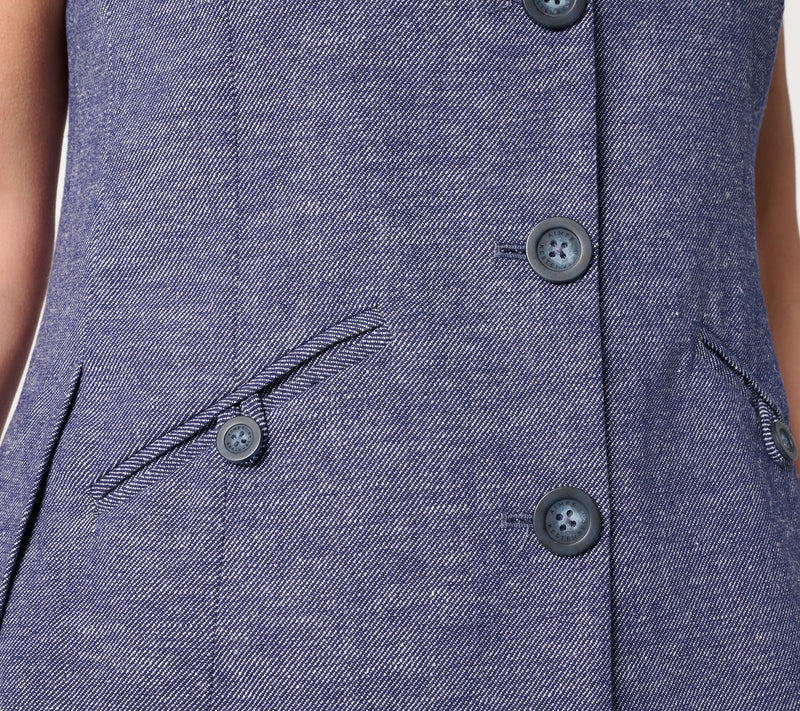 Earth by Aimee Kestenberg Cotton Linen Tailored Vest — View 9