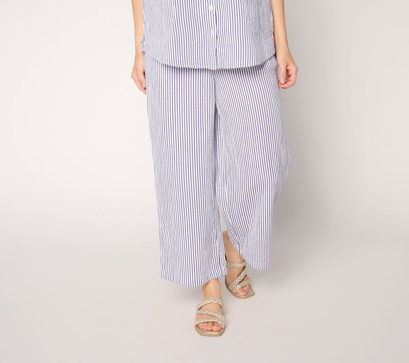 Joan Rivers Marshmallow Gauze Petite Straight Leg Crop Pants — View 5