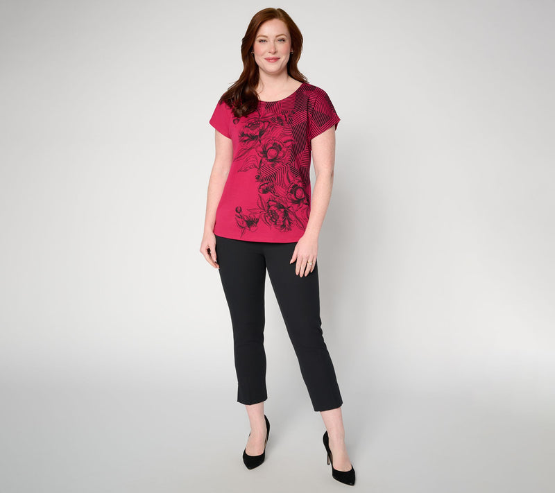 Attitudes by Renee Printed Dolman Sleeve Top — View 5