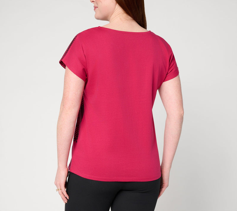 Attitudes by Renee Printed Dolman Sleeve Top — View 4