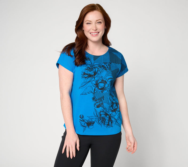 Attitudes by Renee Printed Dolman Sleeve Top — View 12