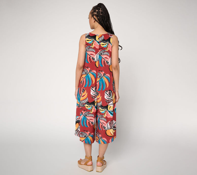 Attitudes by Renee Regular V Neck Handkerchief Jumpsuit — View 4