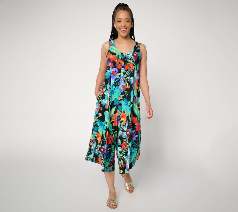 Attitudes by Renee Regular V Neck Handkerchief Jumpsuit — View 11