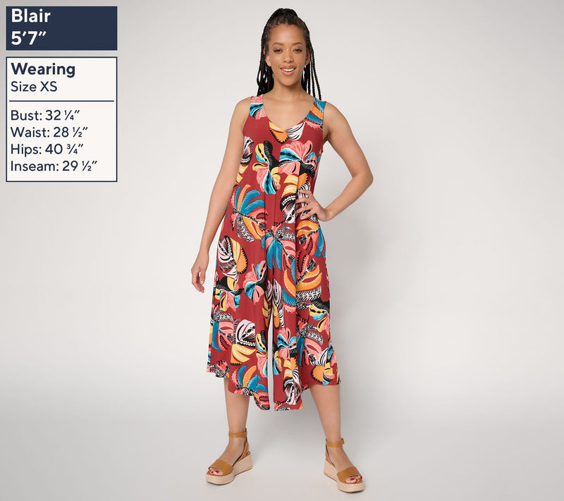Attitudes by Renee Petite V Neck Handkerchief Jumpsuit — View 3